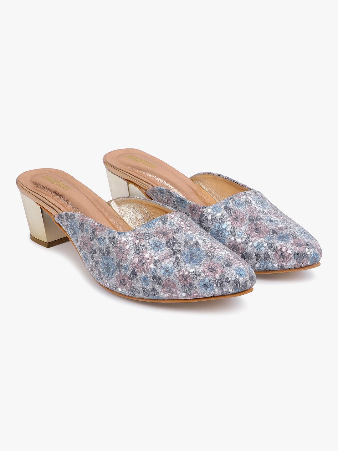 Silver Glitter Mule Sandals