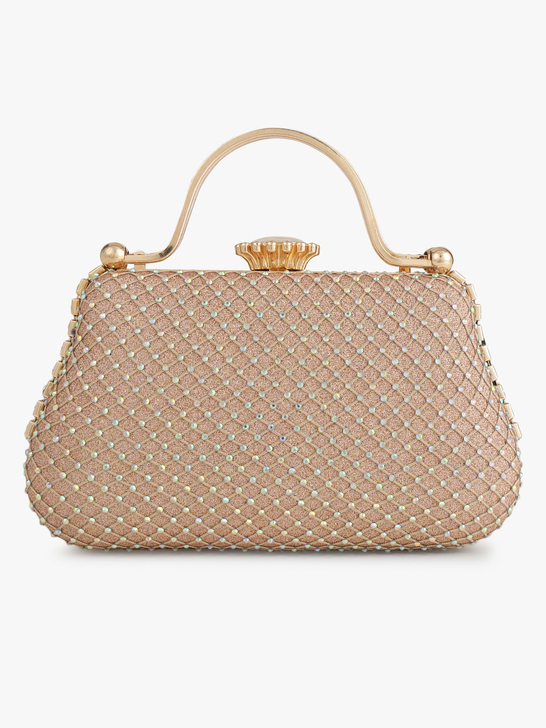 Embellished Peach Evening Handbag