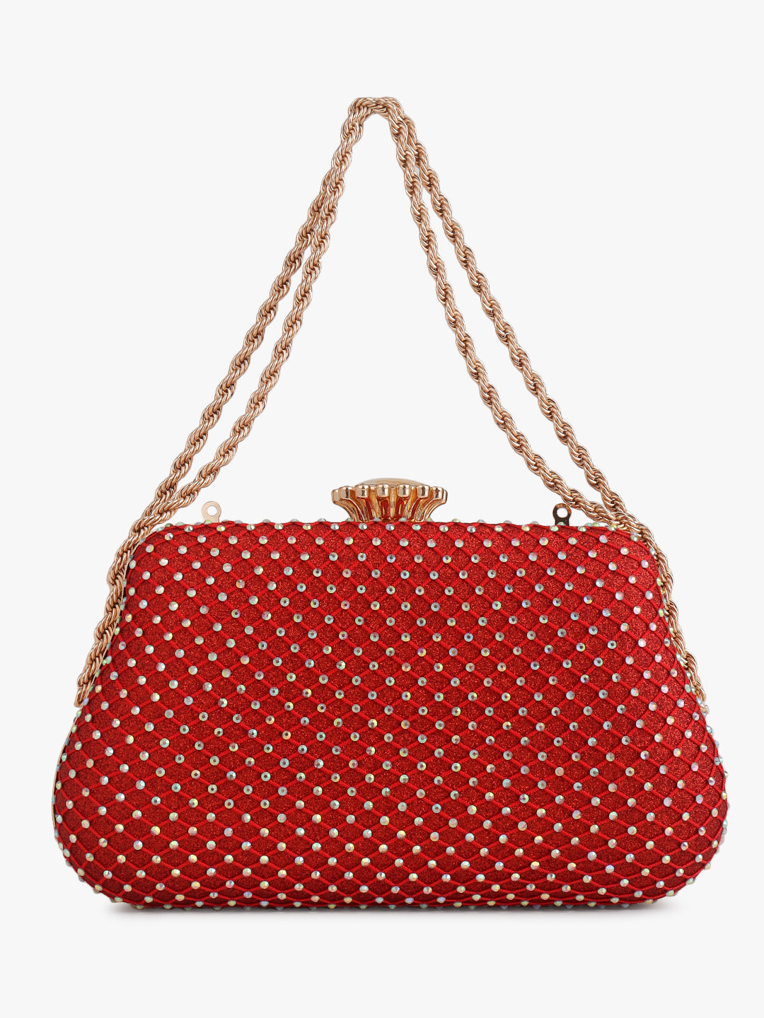 Embellished Red Evening Clutch