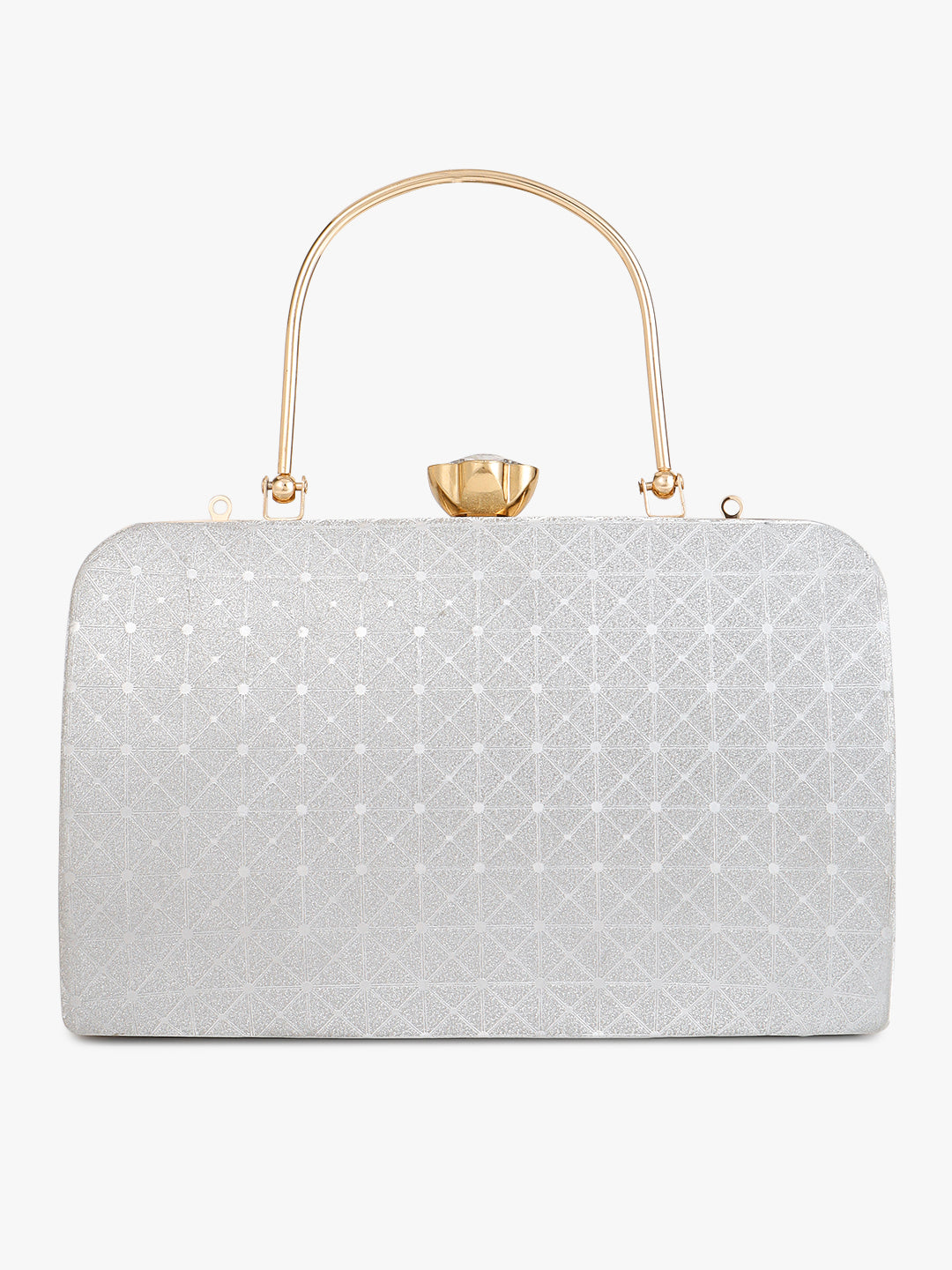 Textured Silver and Blue Handbag