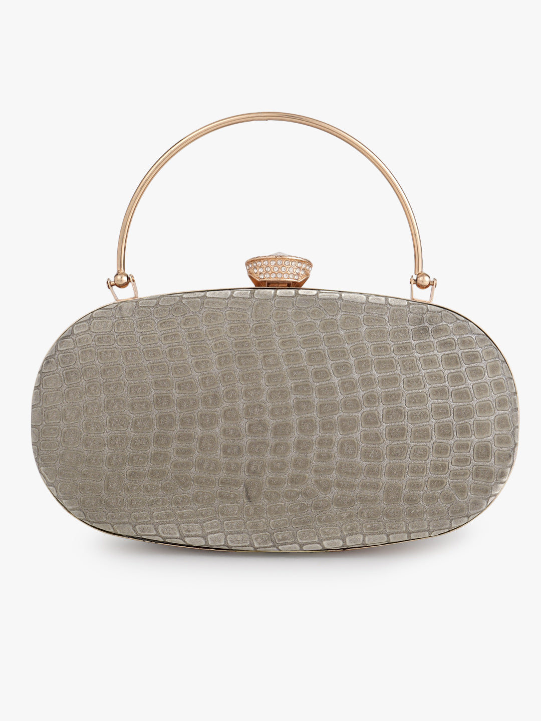 Patterned Grey Fancy Handbag