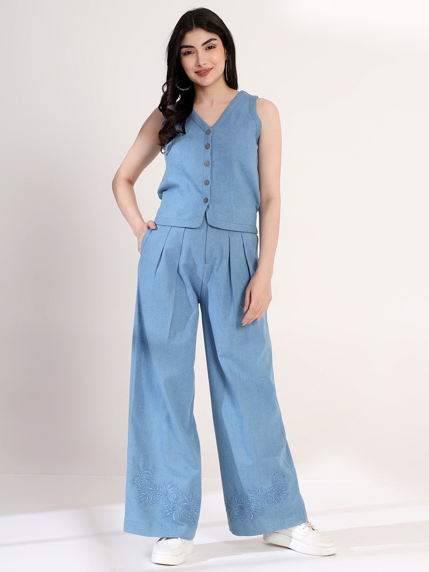 Stylish Blue Denim Co-Ord Set