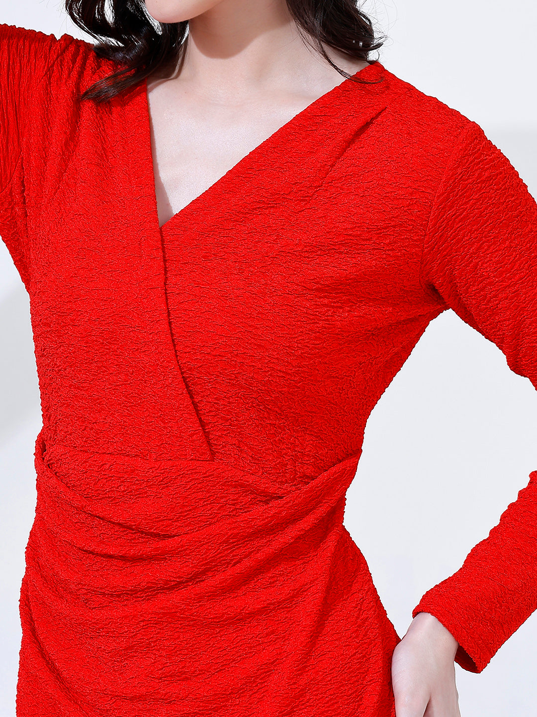 Stylish Red Layered Dress