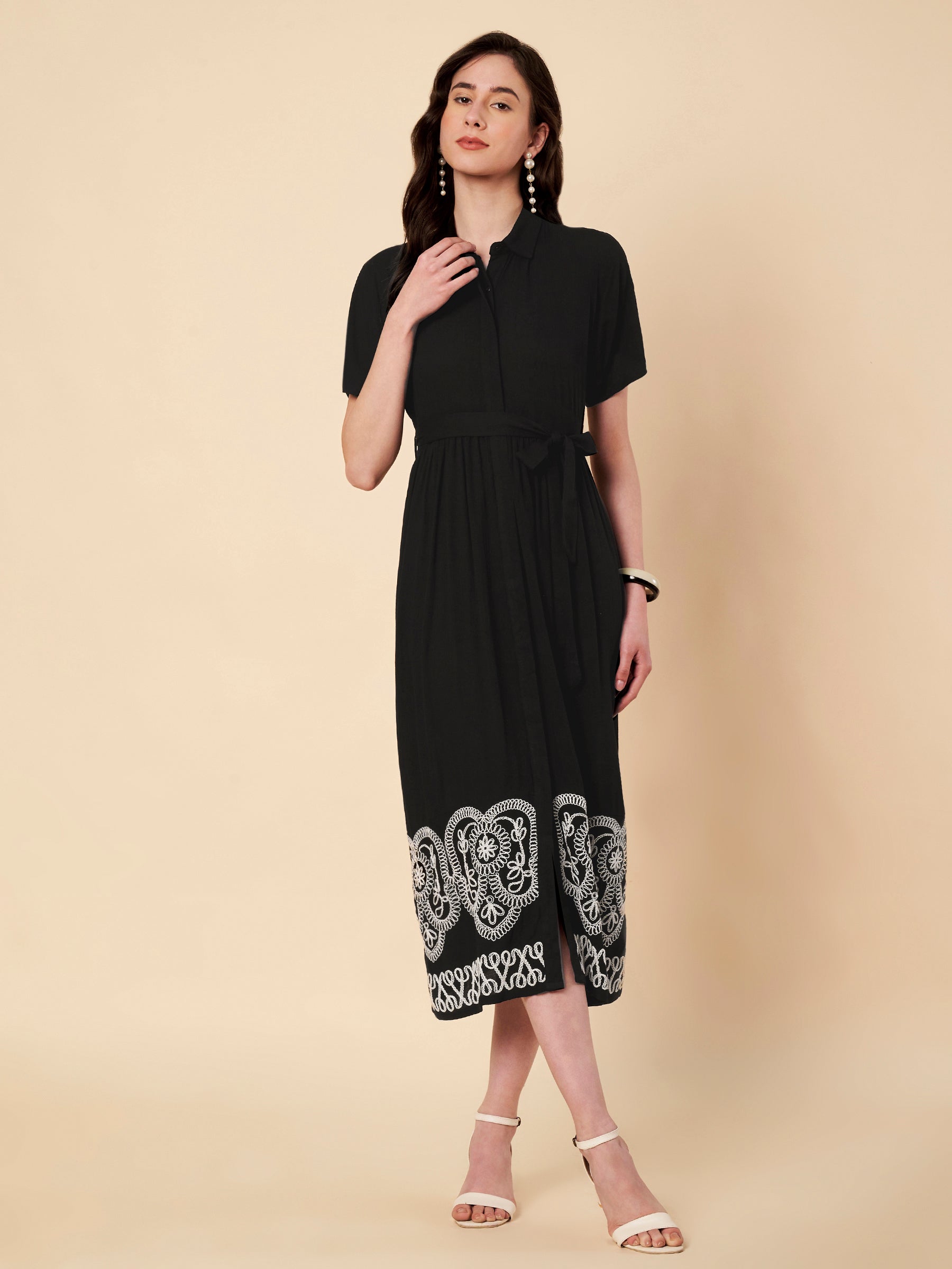 Embroidered Border Dress