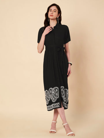 Embroidered Border Dress