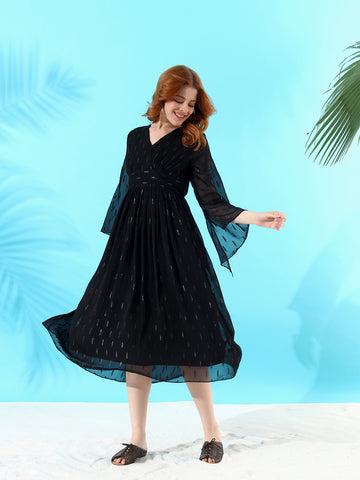 Serenity V-neck Fit & Flair Dress