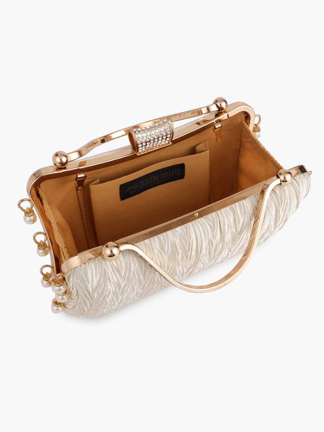 Structured Cream Evening Handbag