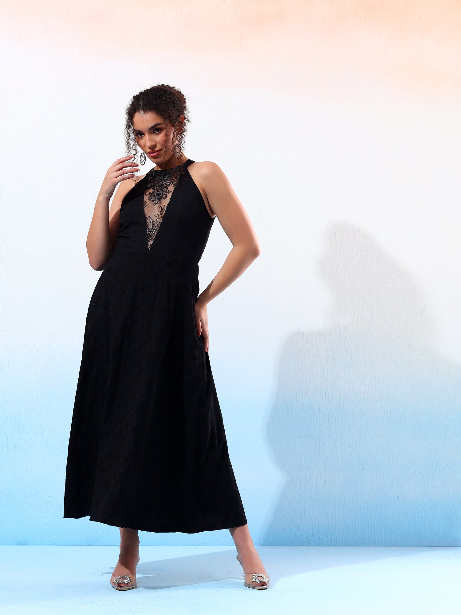 Classy Black Flared Dress
