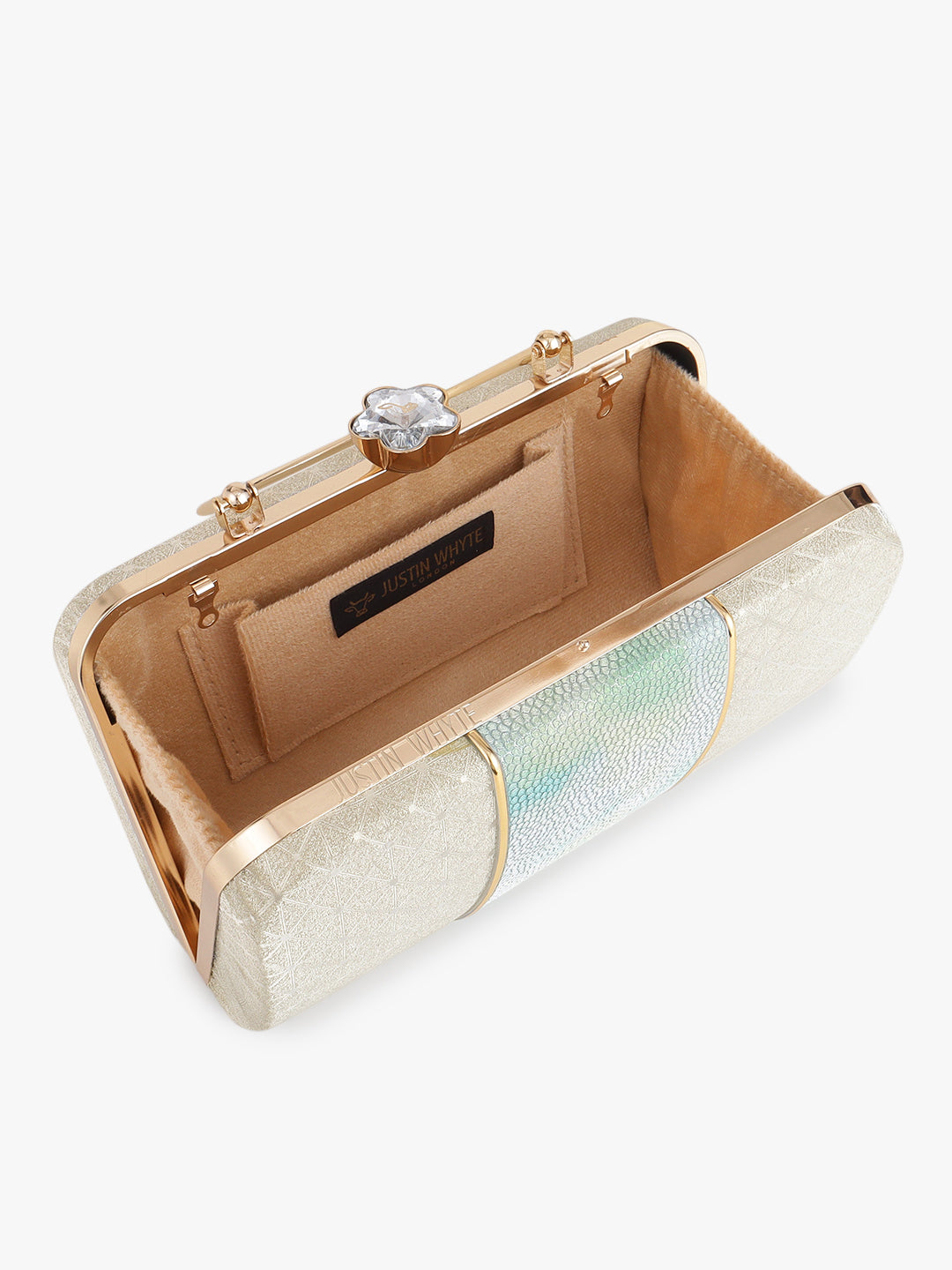 Textured Silver and Green Fancy Handbag