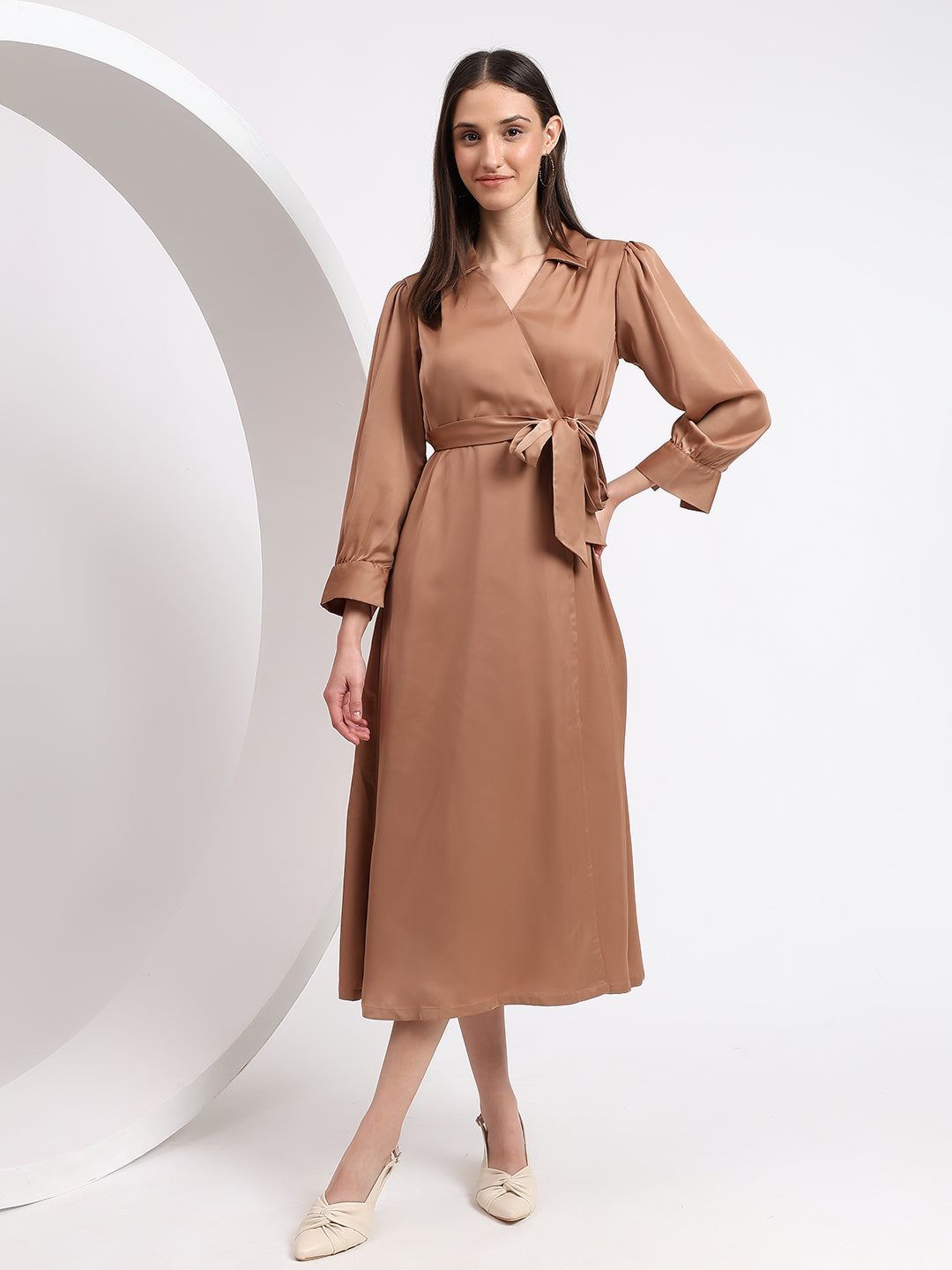 Classy Beige Formal Dress