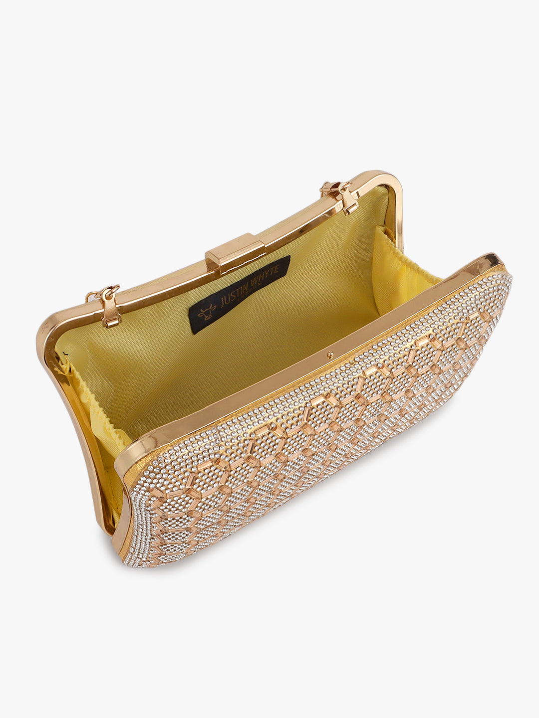 Patterned Golden Fancy Clutch
