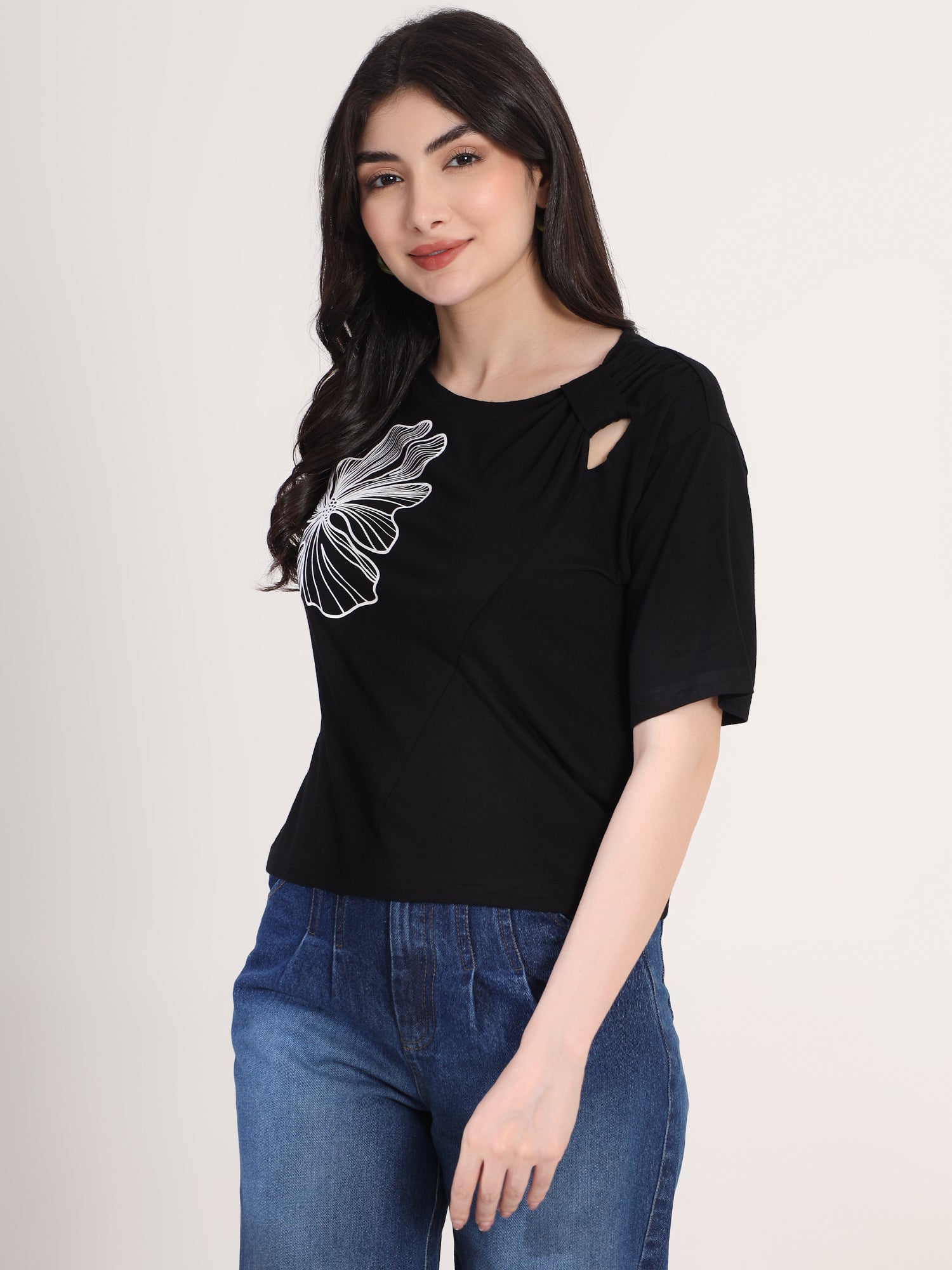 Black Printed T-Shirt