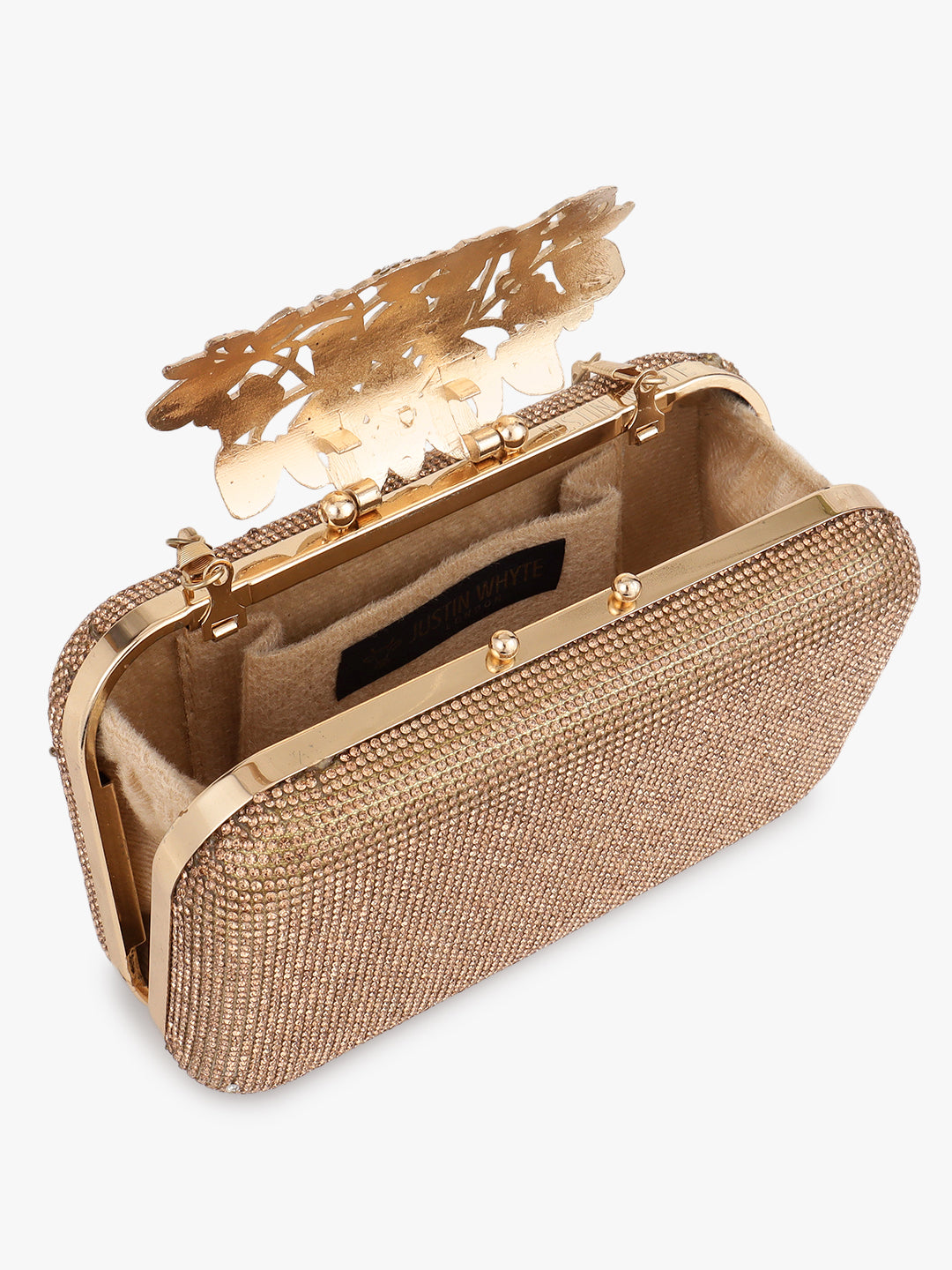 Embellished Golden Fancy Clutch