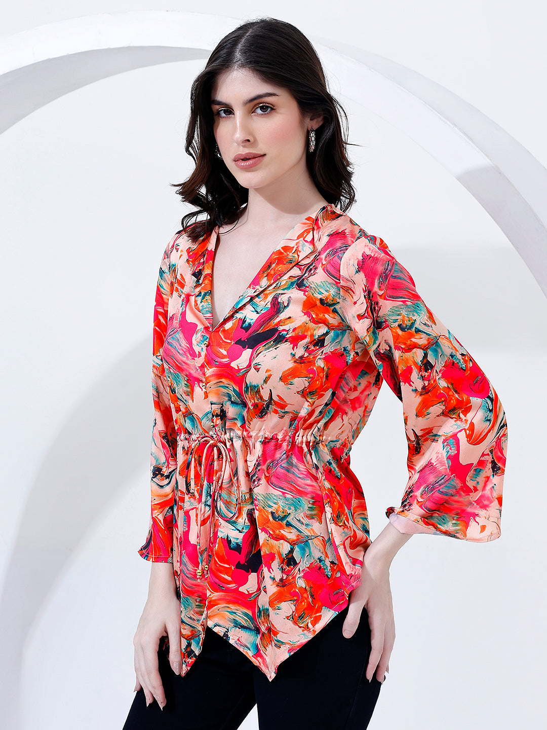 Stylish Printed Flared Top