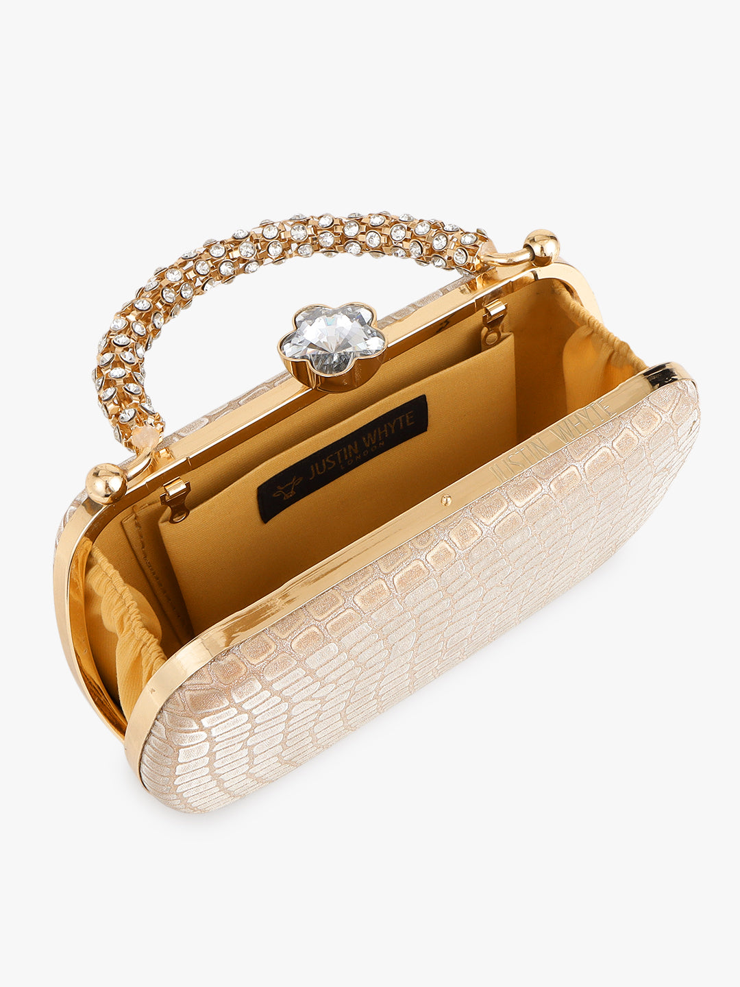Patterned Golden Fancy Clutch