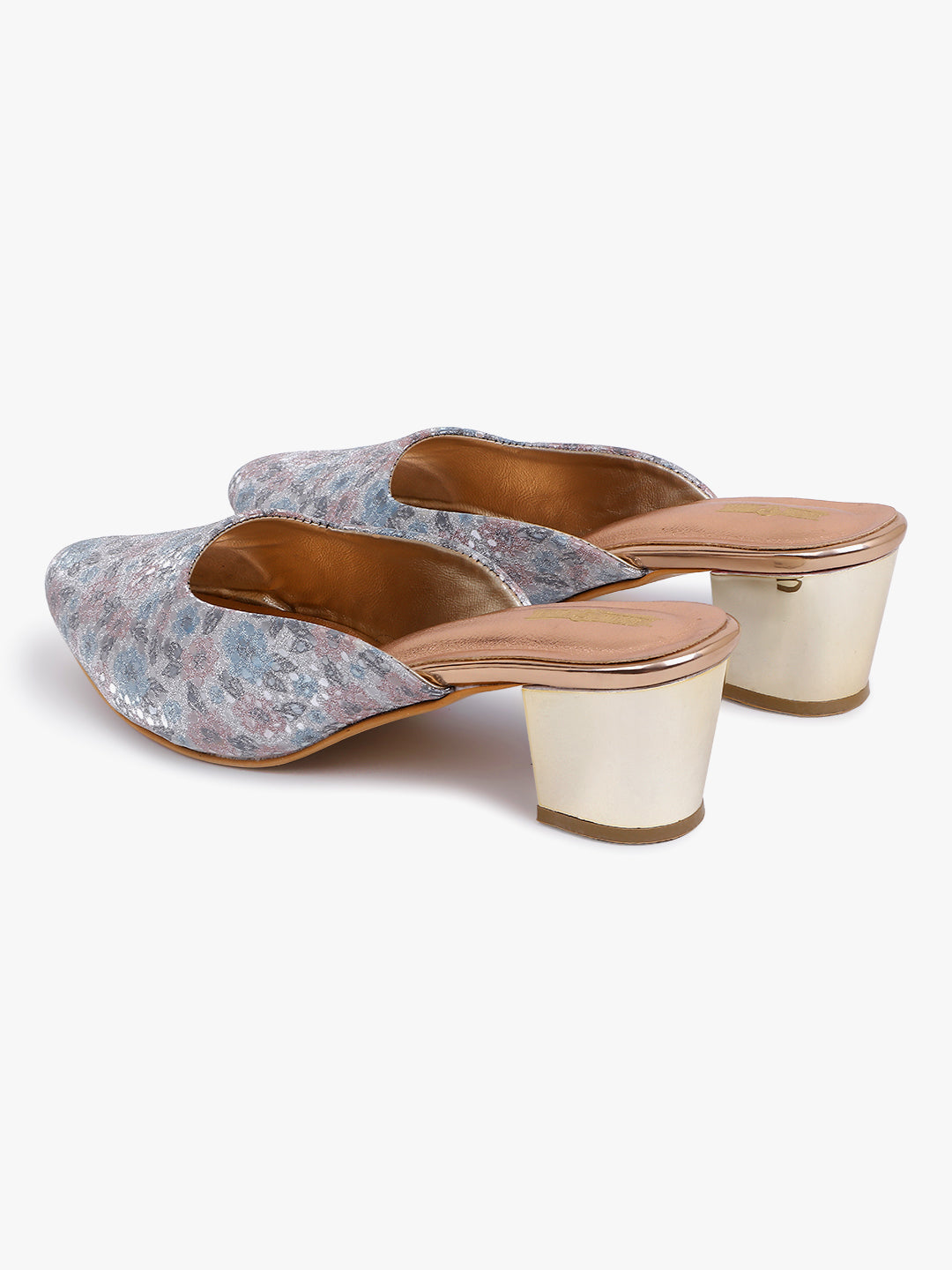 Silver Glitter Mule Sandals