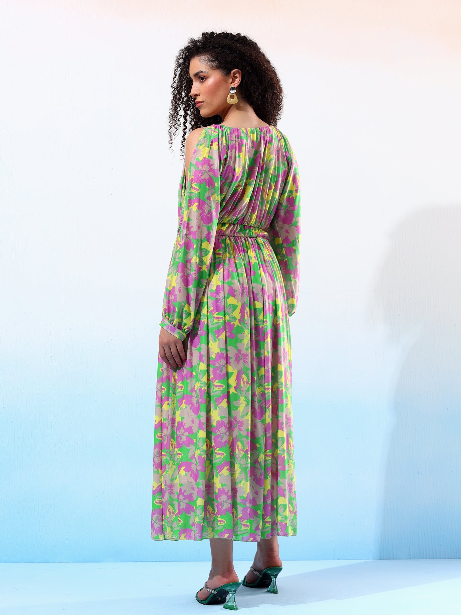 Classy Floral Printed Flared Dress