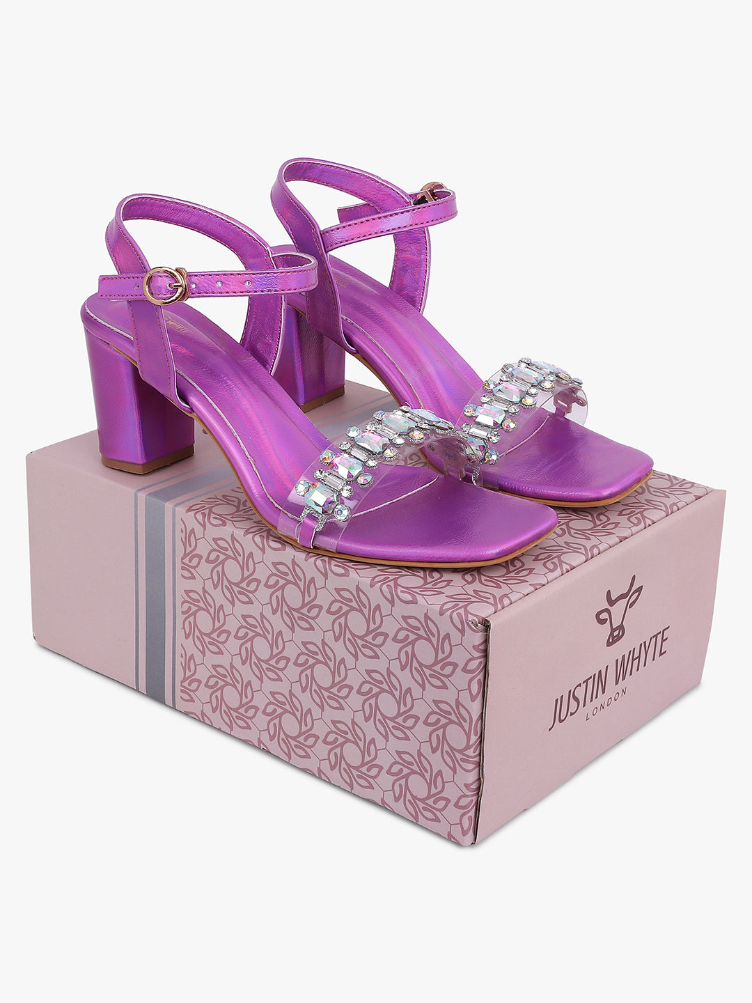 Fuchsia Pink Block Heel Sandals