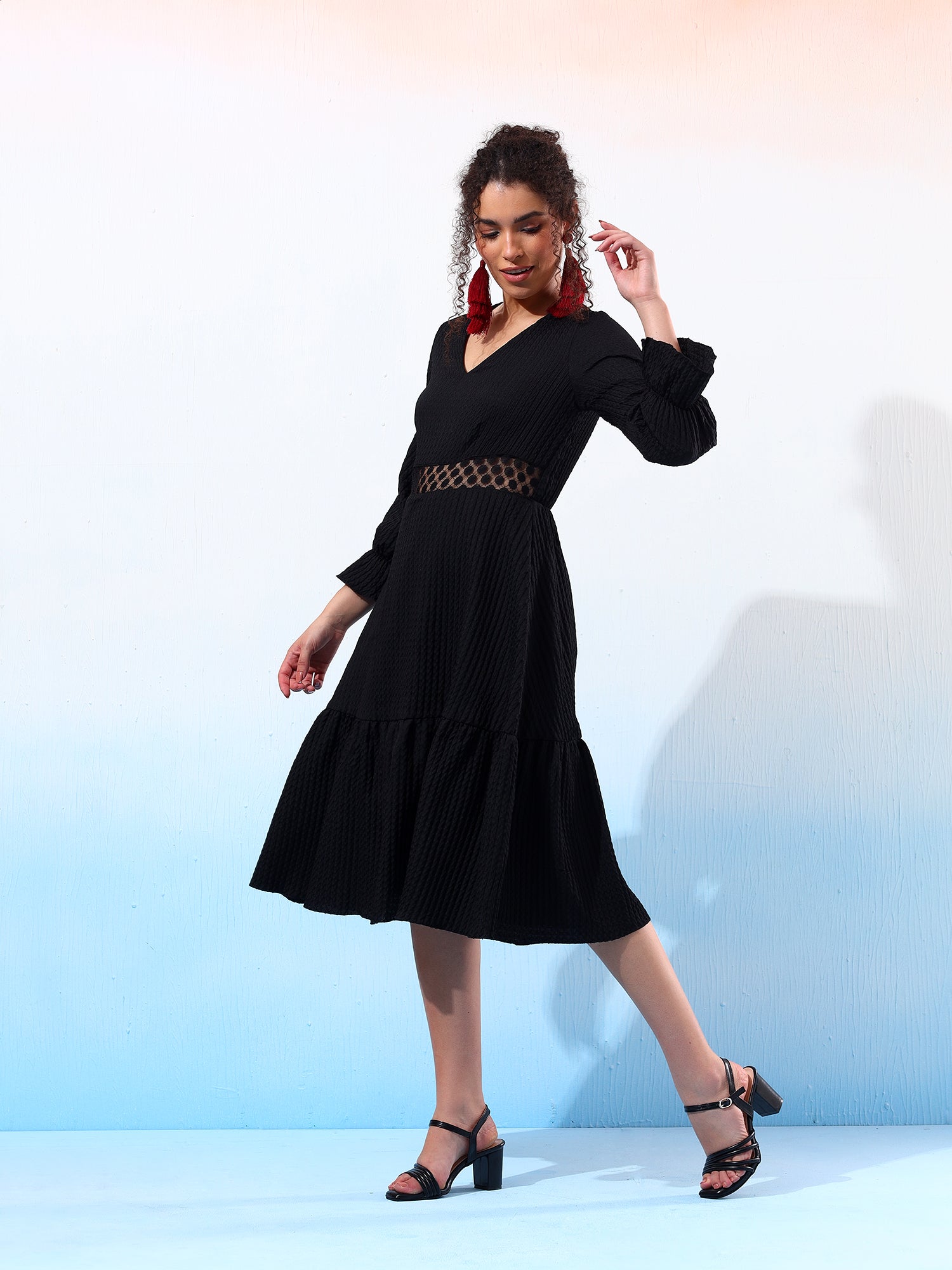 Fancy Black Flared dress