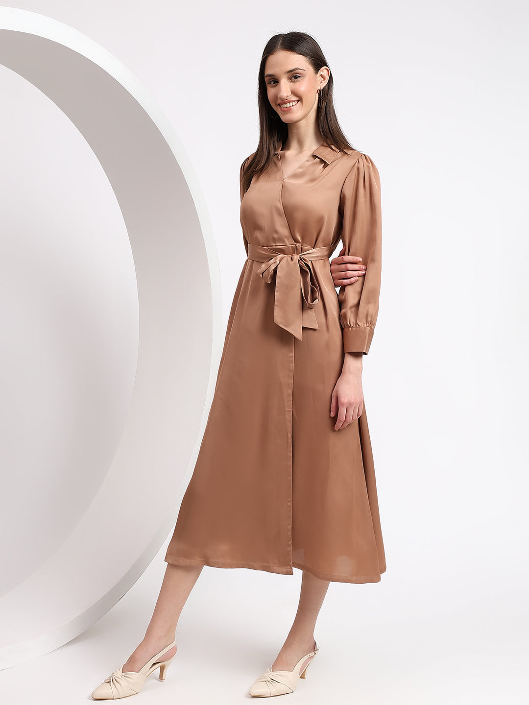 Classy Beige Formal Dress