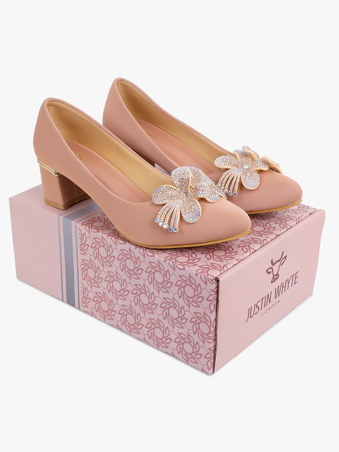 Classy Pink Low Block Heel Sandals