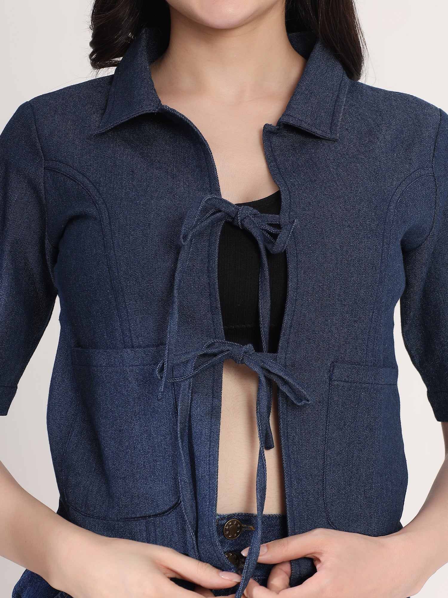 Classy Blue Denim Shirt Top