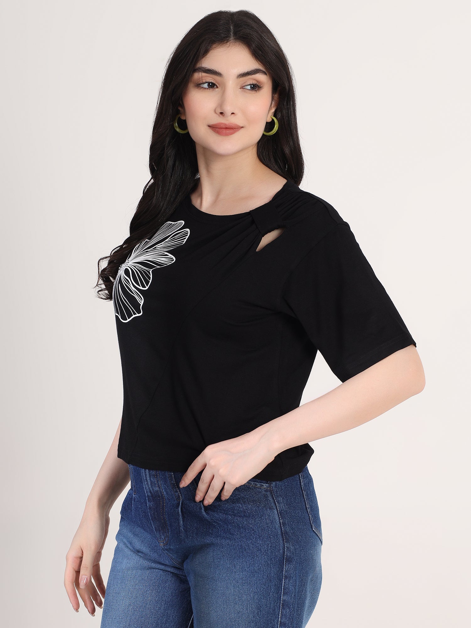 Black Printed T-Shirt