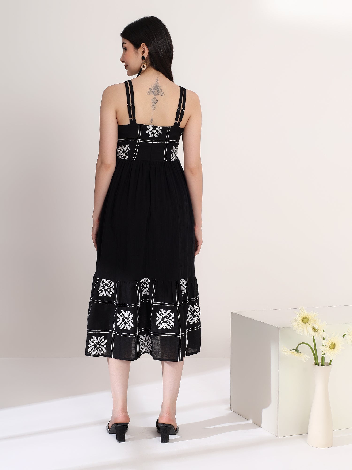 Classy Black Flared Dress