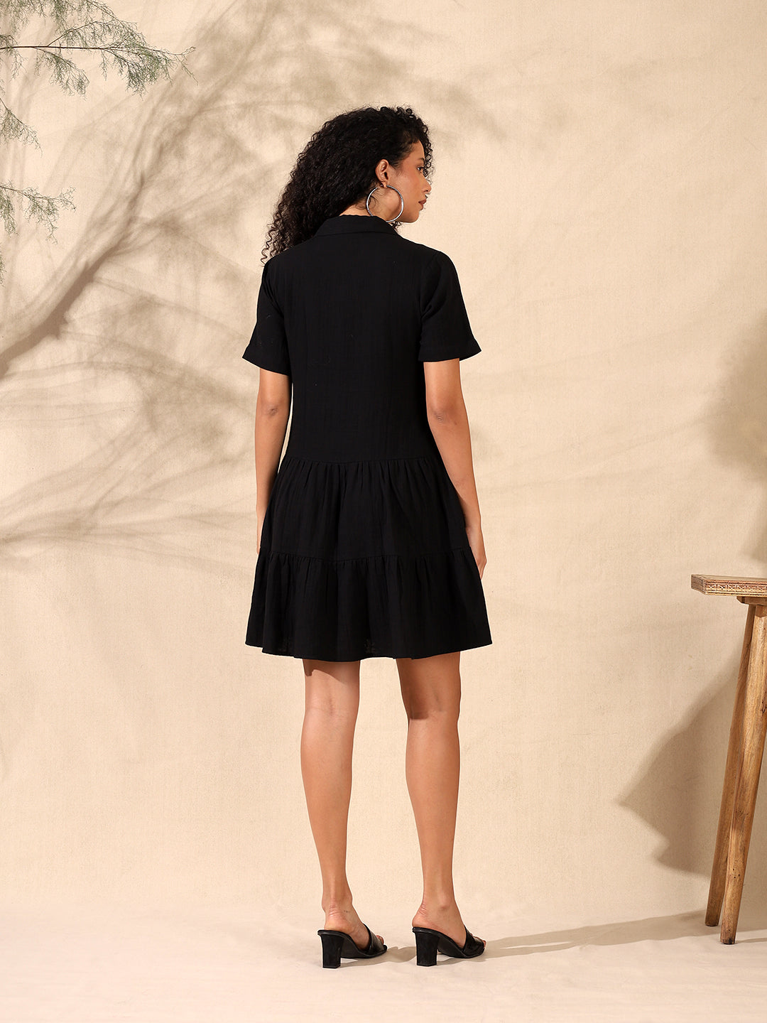 Embroidered Tiered Dress