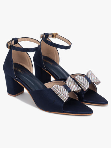 Betina Bow Block Blue Heels