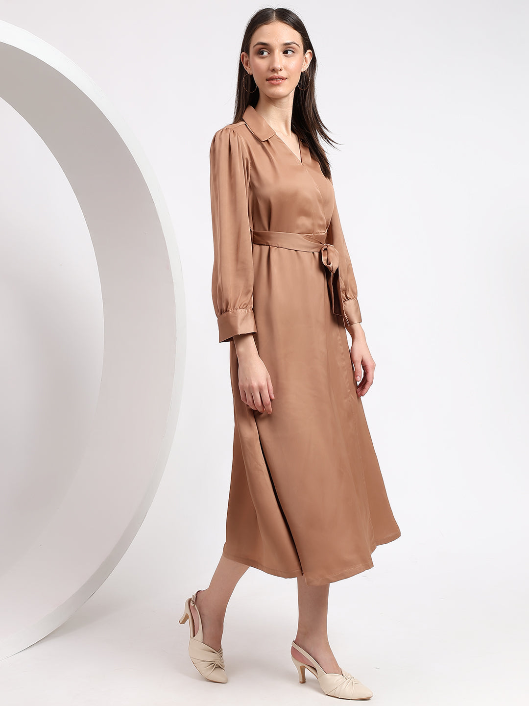Classy Beige Formal Dress