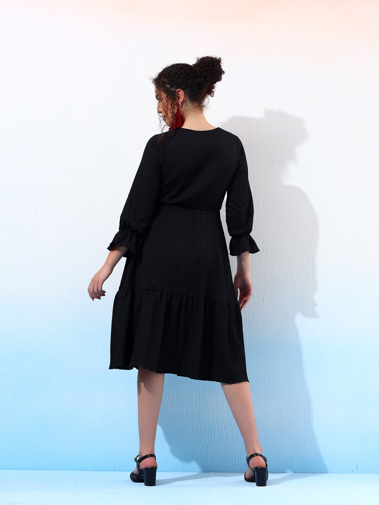 Fancy Black Flared dress