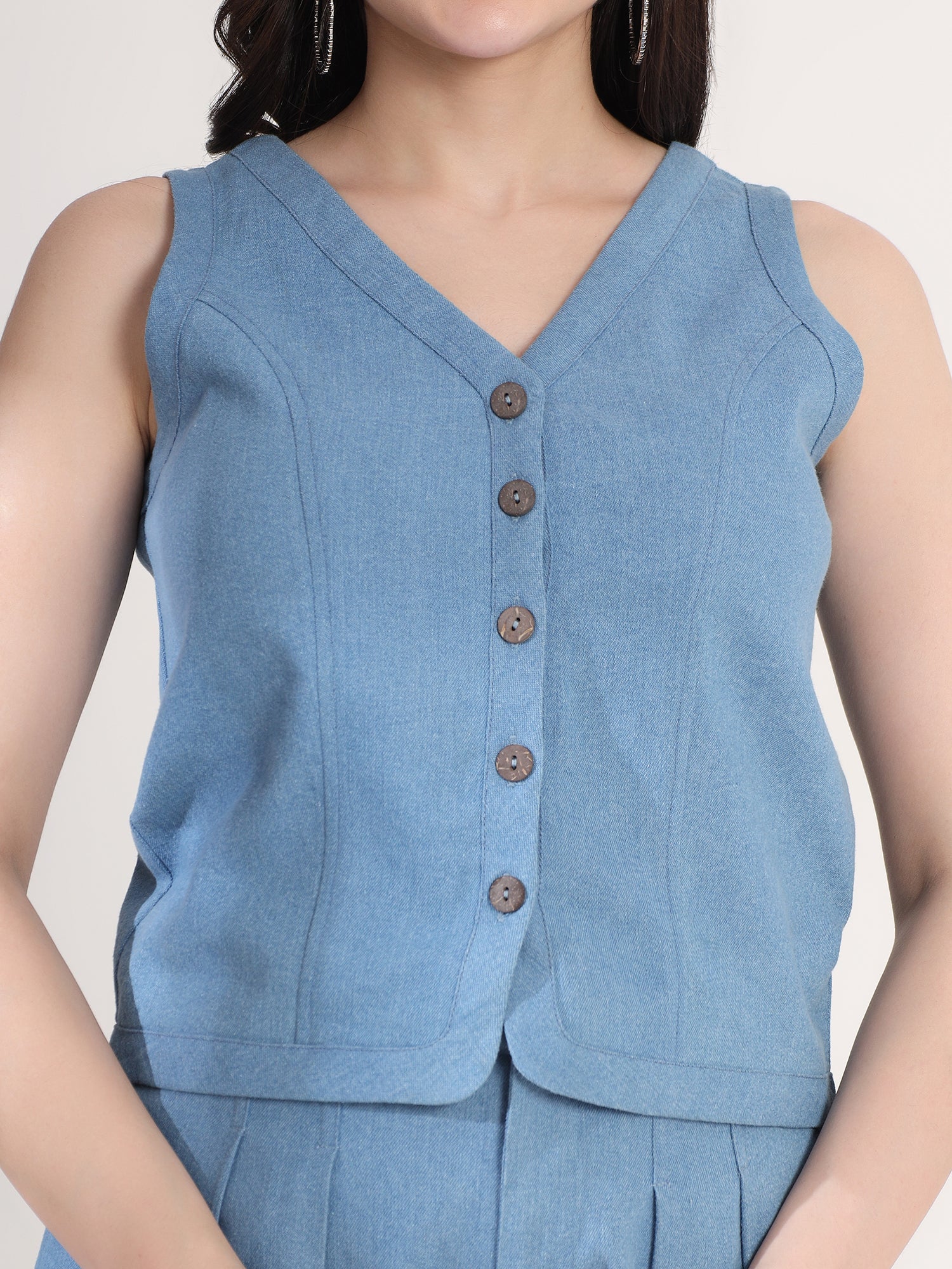 Classy Blue Embroidery Baggy Jeans