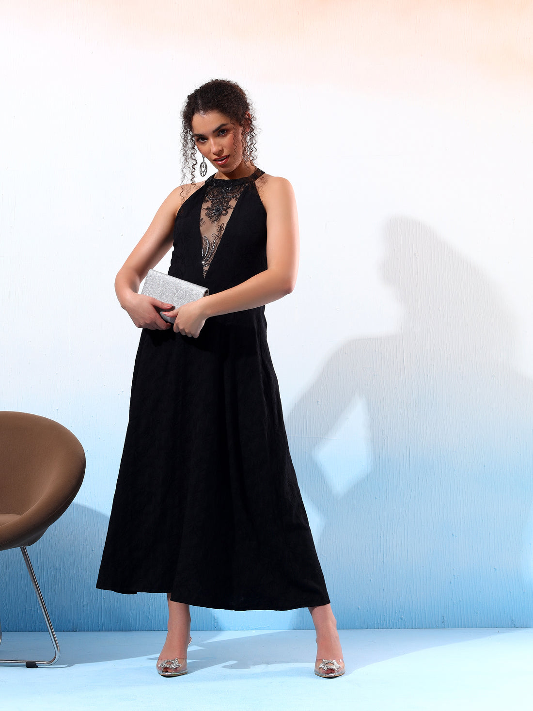 Classy Black Flared Dress