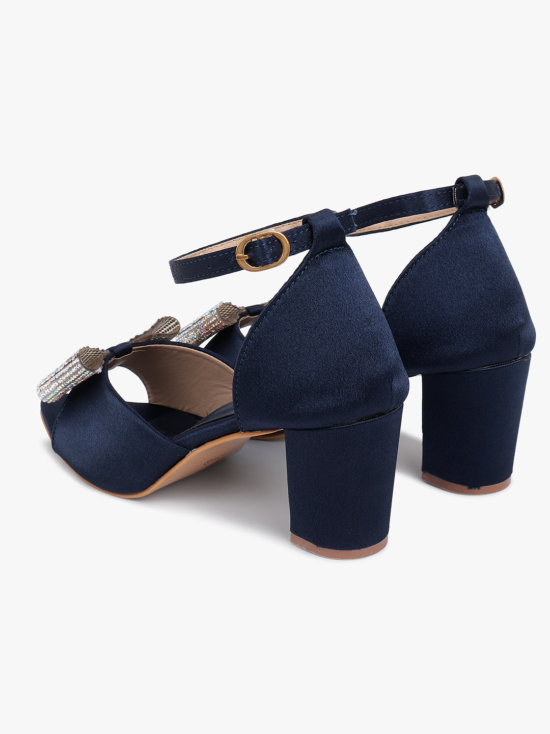Fancy Blue Strapped Heel Sandals