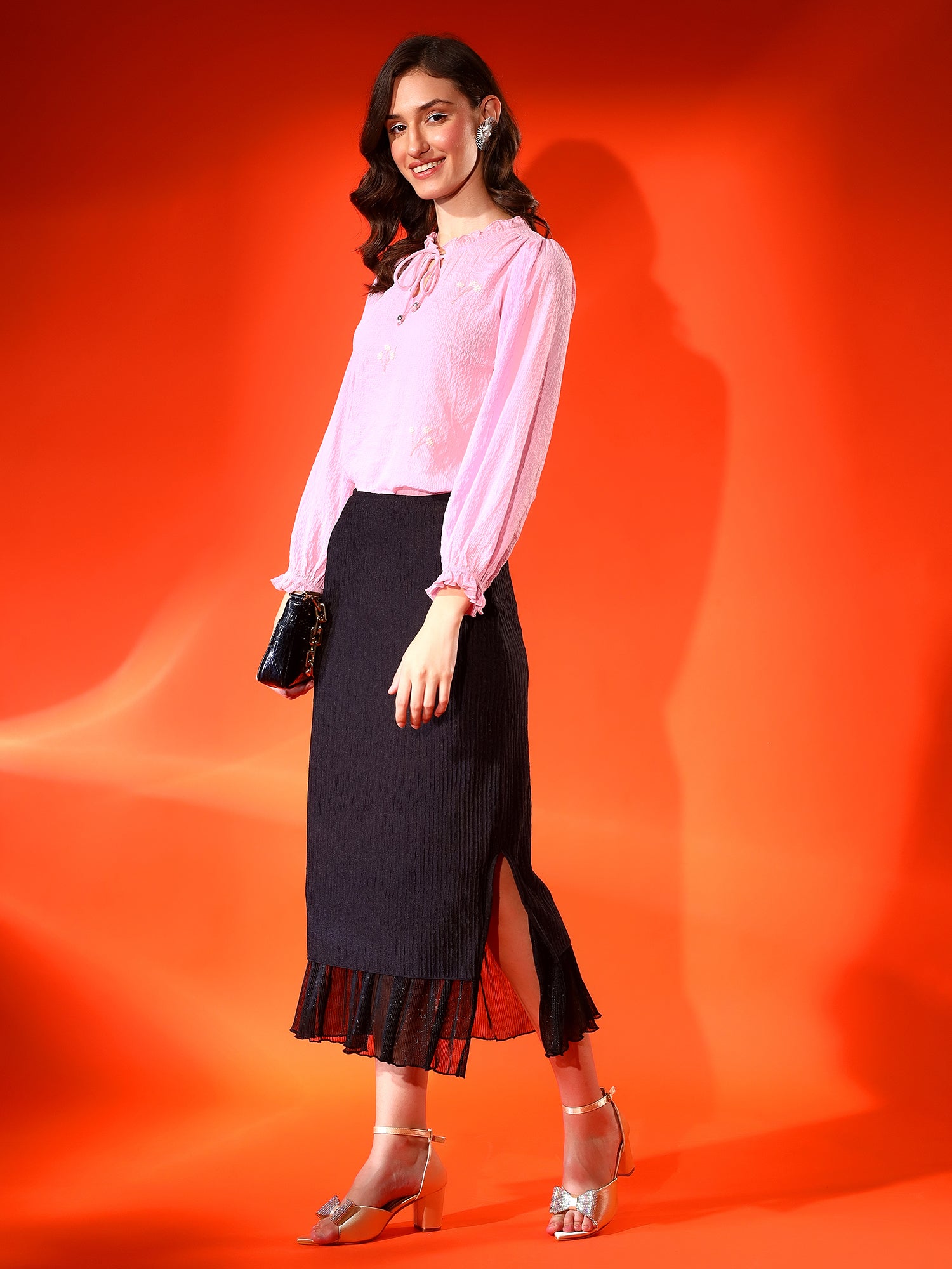Stylish Pink Sheer Top
