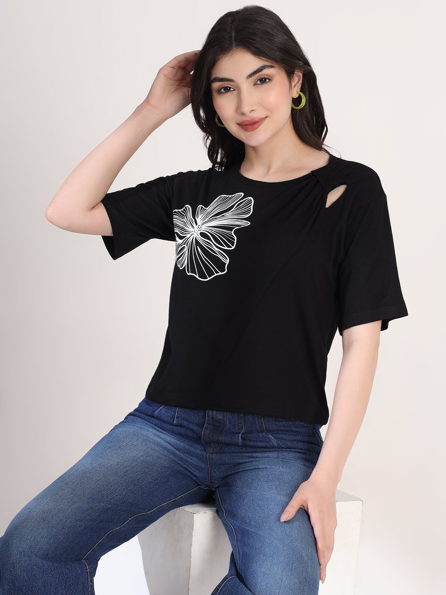 Black Printed T-Shirt