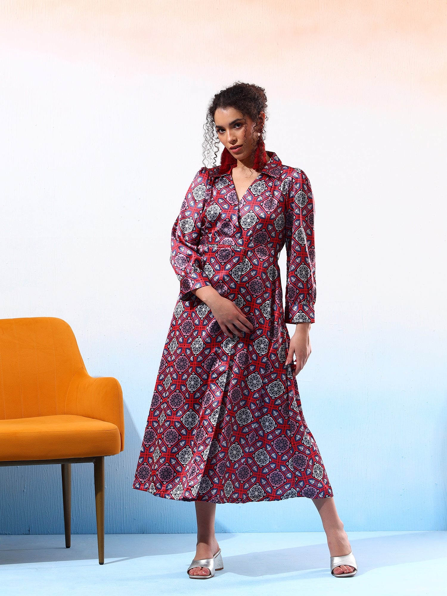 Classy Printed Flared Dress
