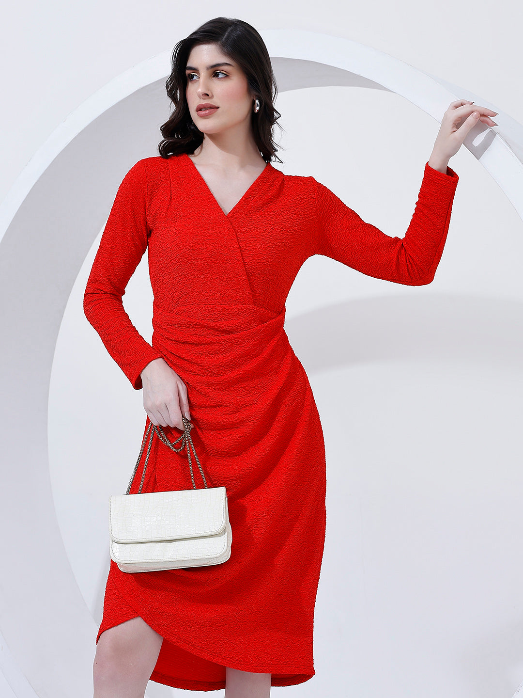 Stylish Red Layered Dress
