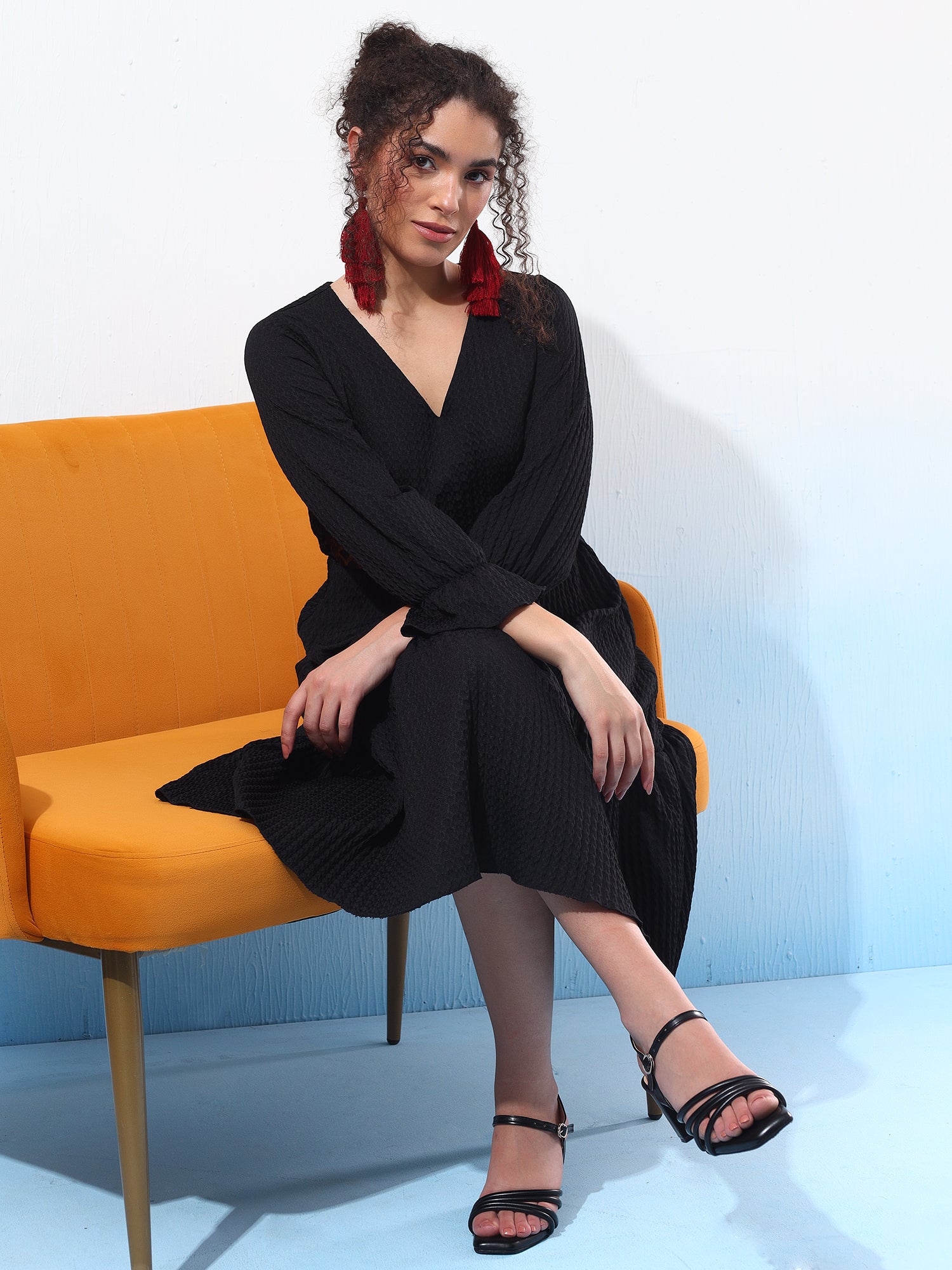 Fancy Black Flared dress
