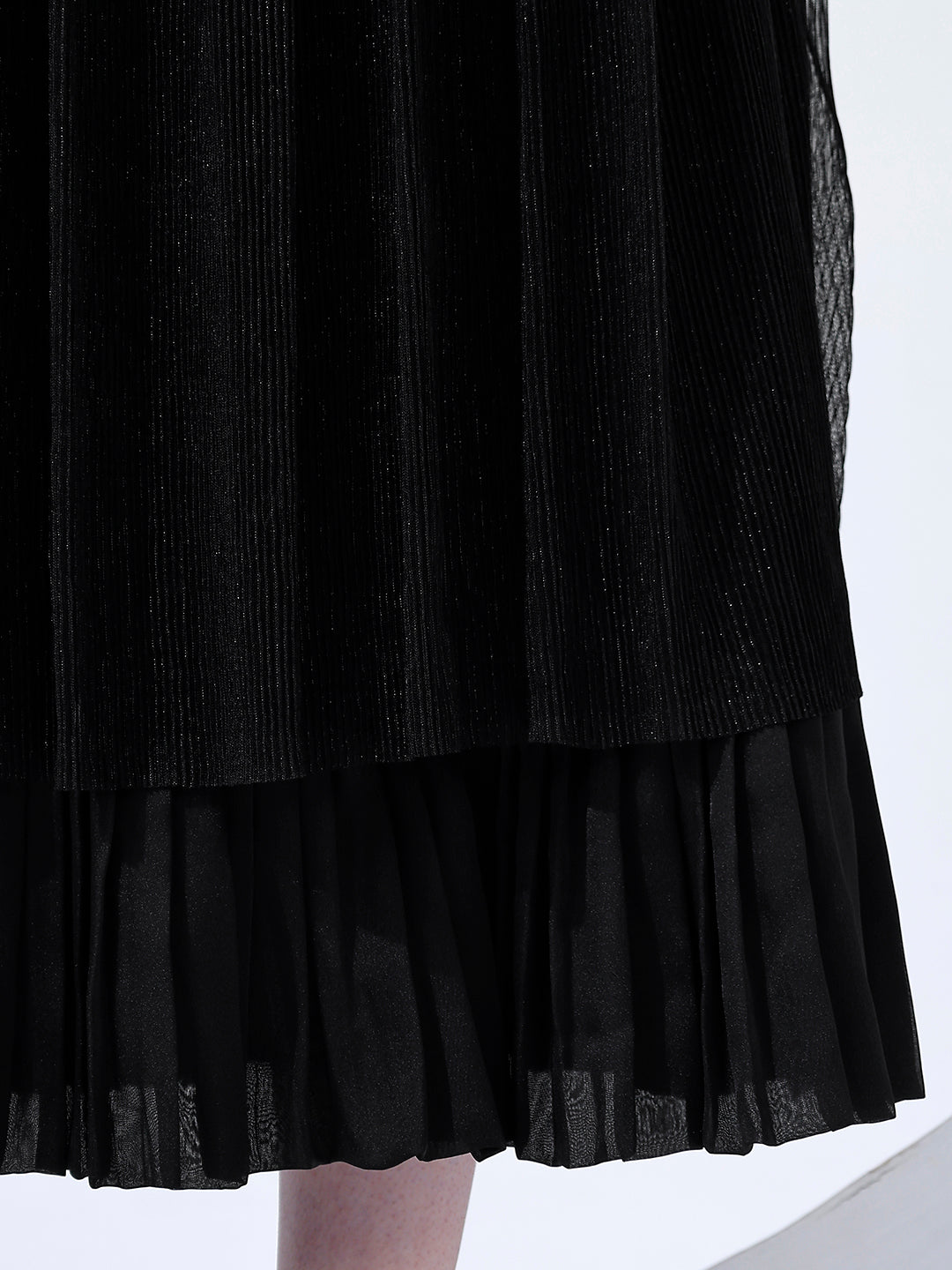 Classy Black Layered Midi Skirt