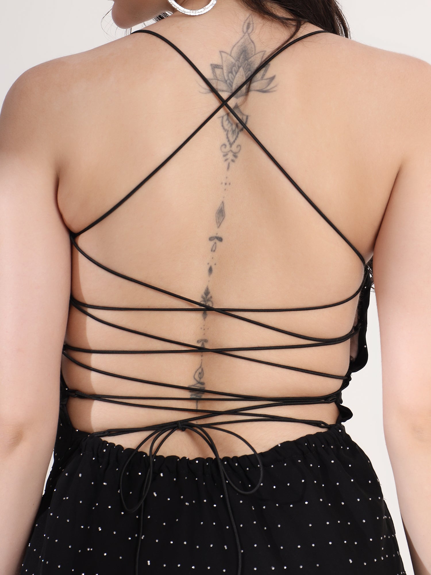 Embellished Black Mini Dress