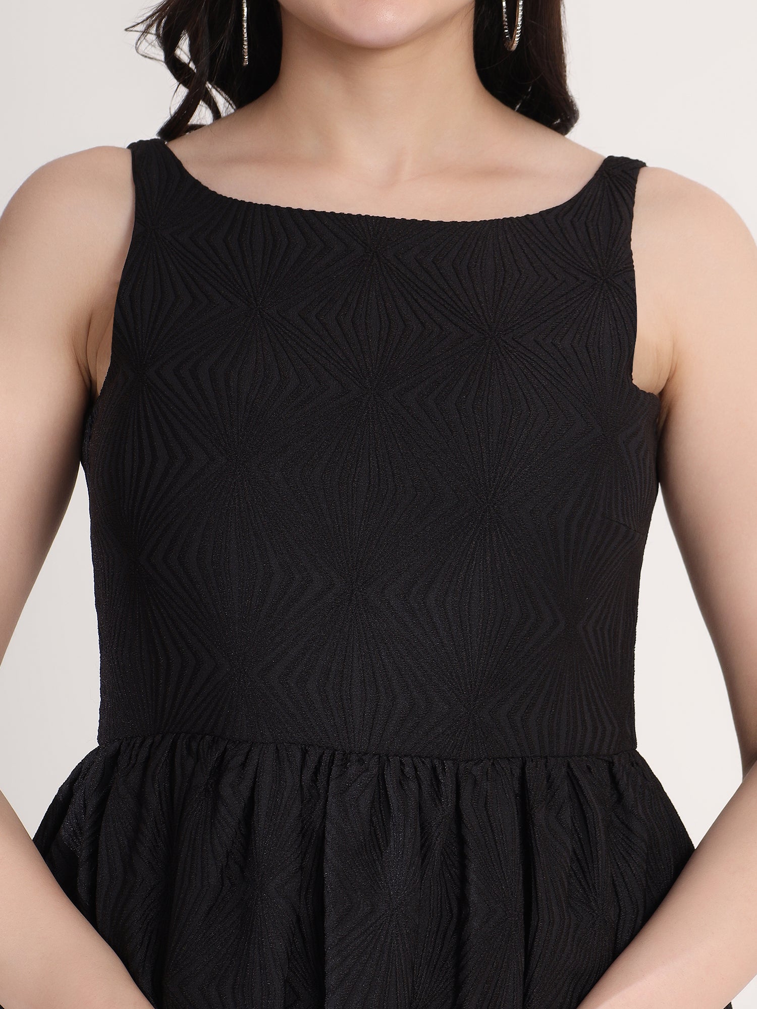 Black Flared Mini Dress