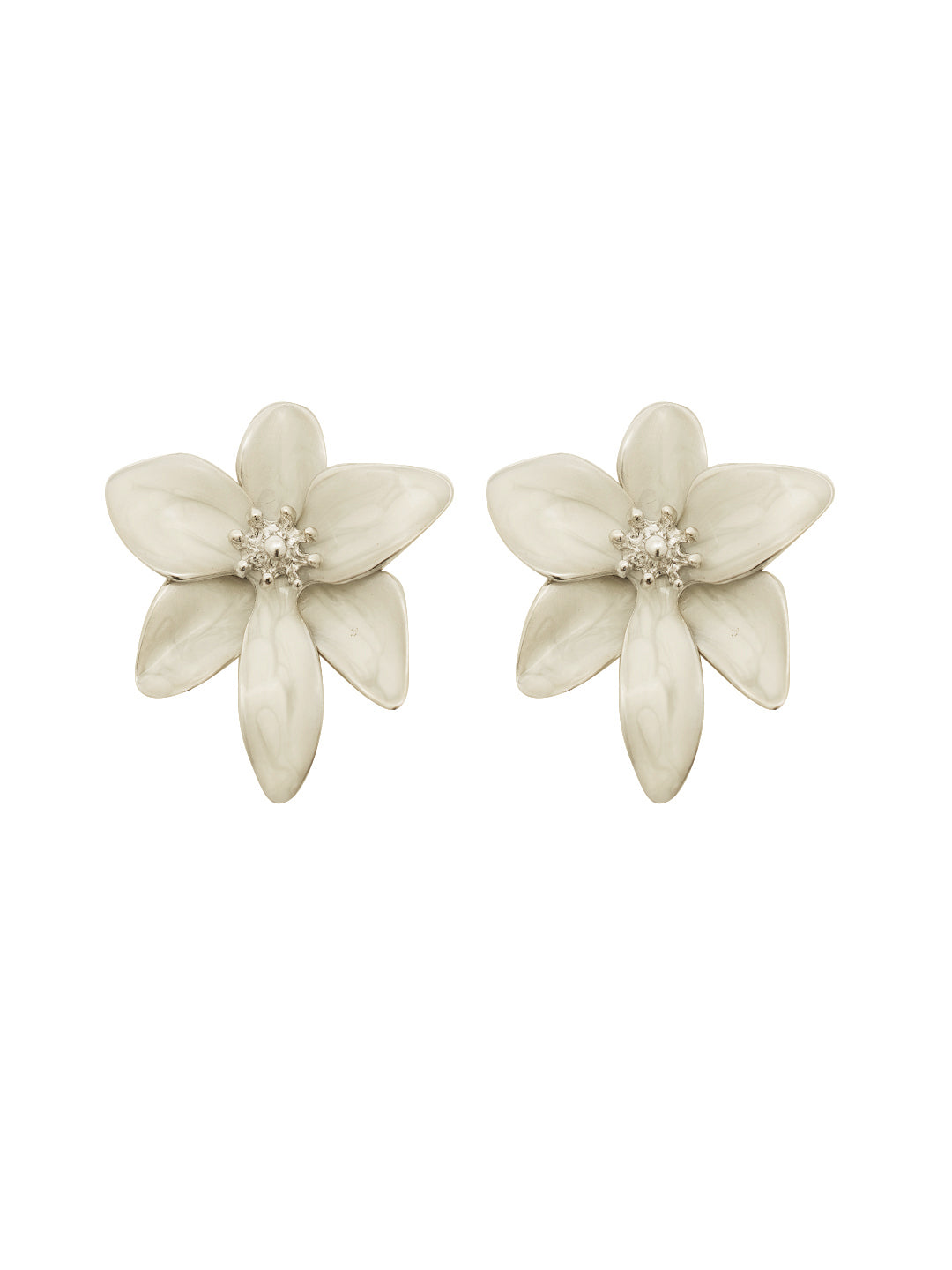 Women Fancy White Petal Earrings