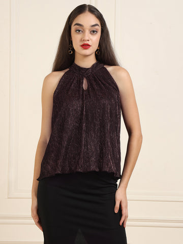 Sleeveless Fancy Wine Top