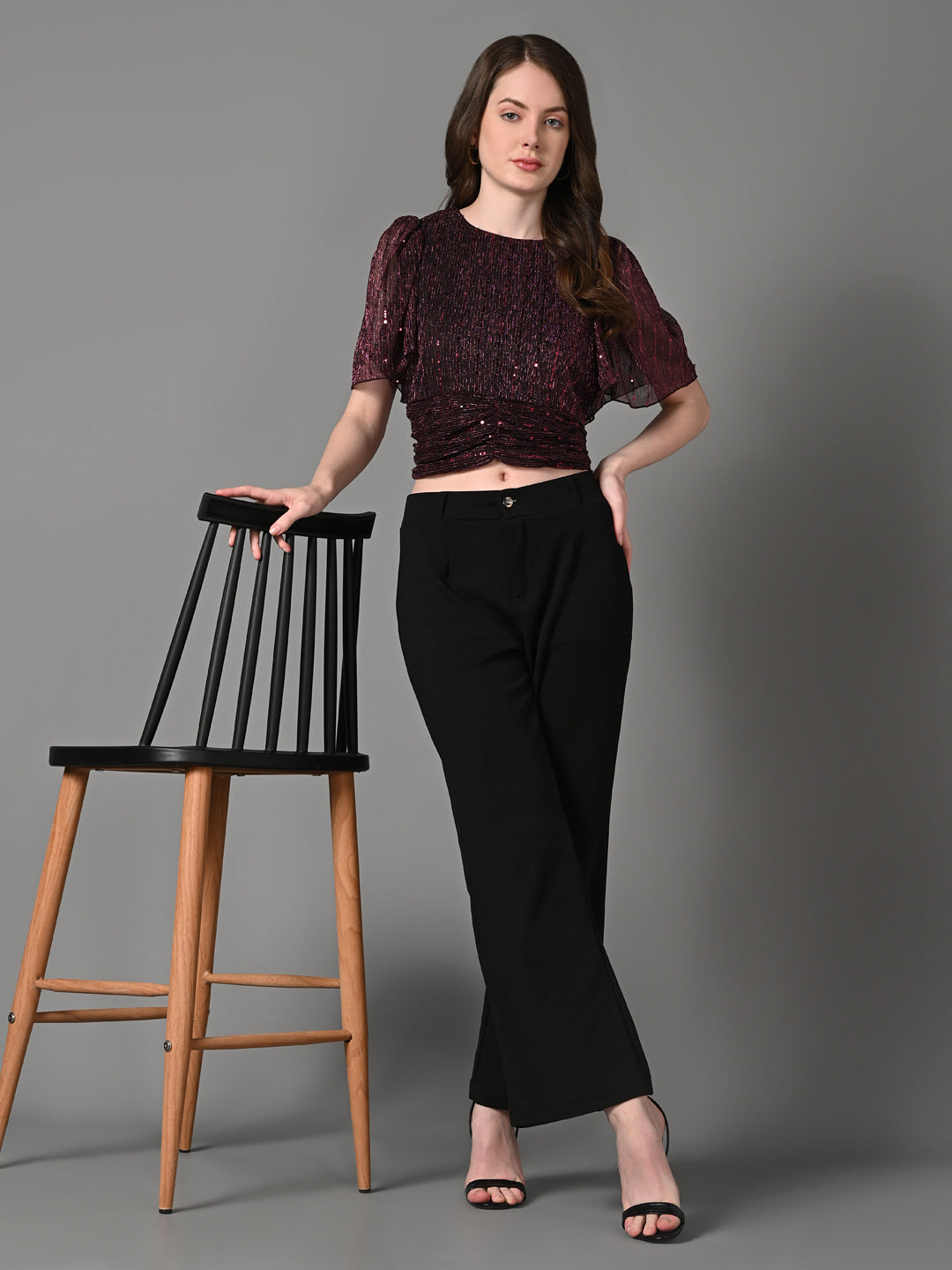 Embellished Purple Party Top