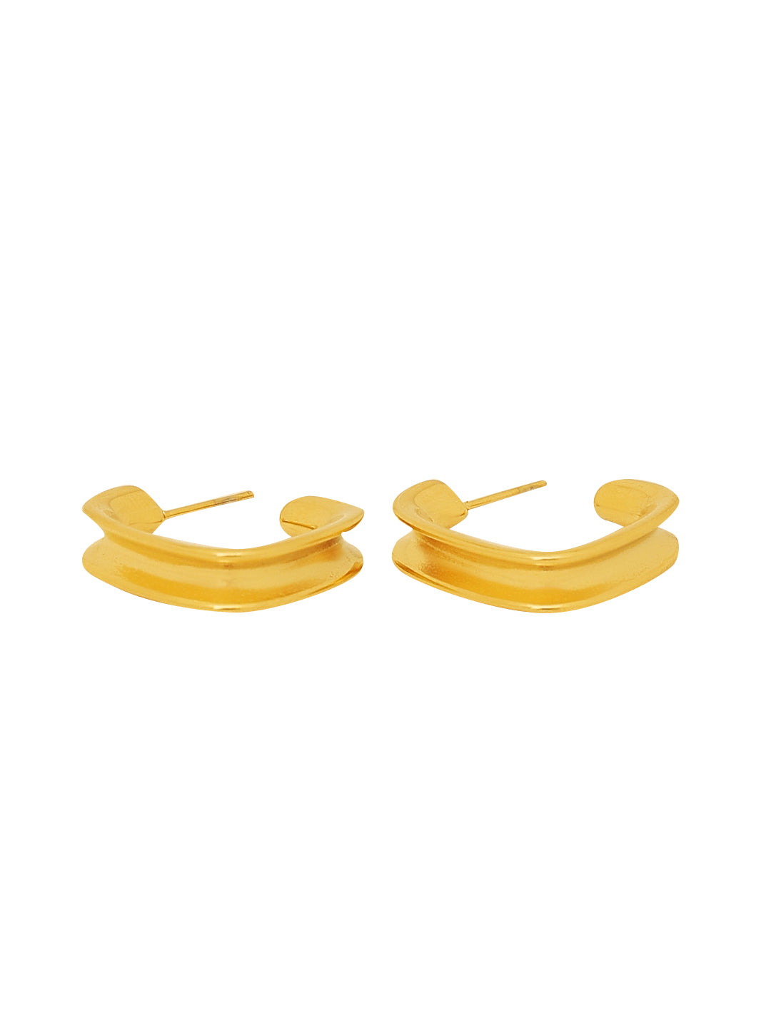 Gold Plated Square Loop Earrings