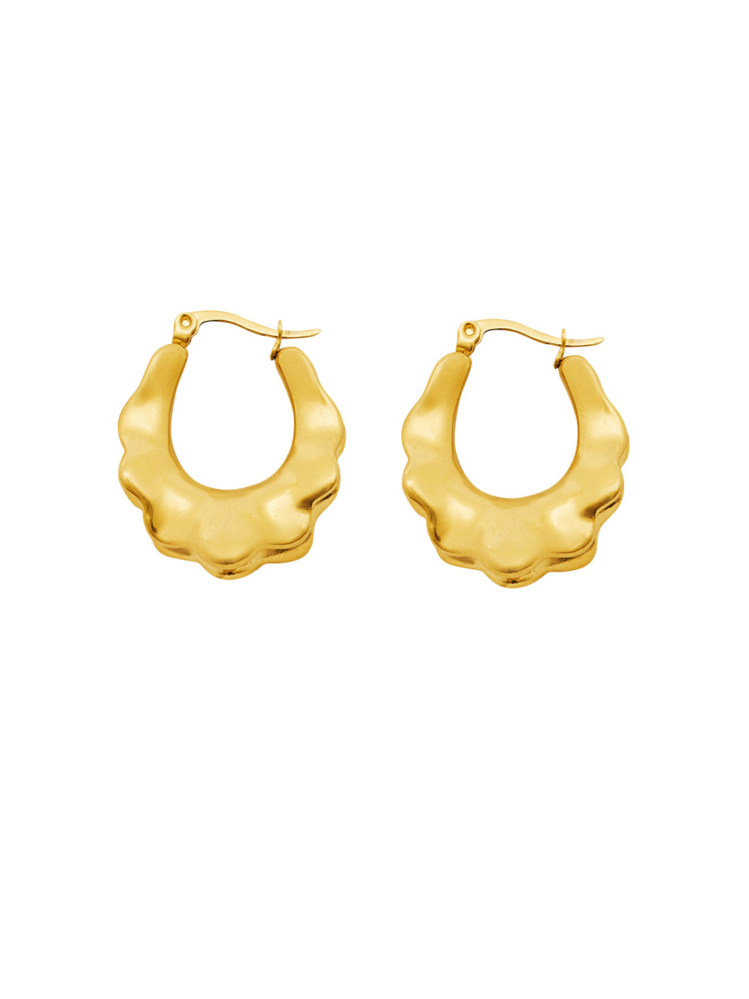 Women Gold Plated Circular Studs Earrings