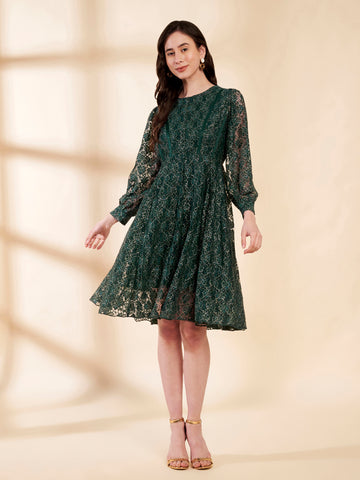 Paneled Lace Dress