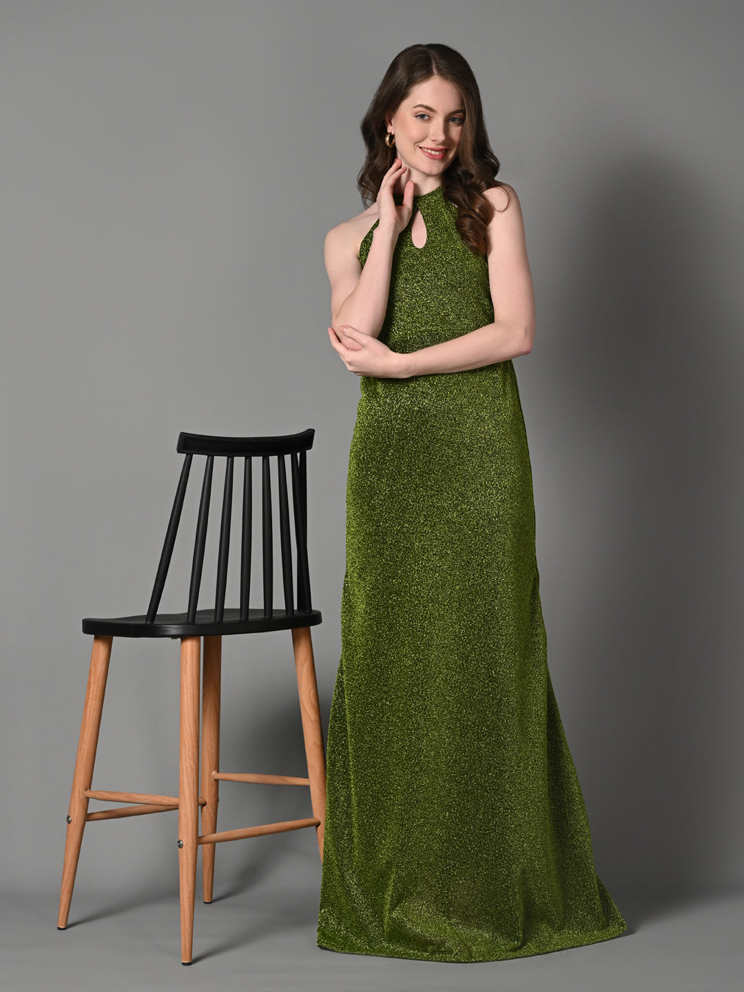 Embellished Green Gown Party Dress